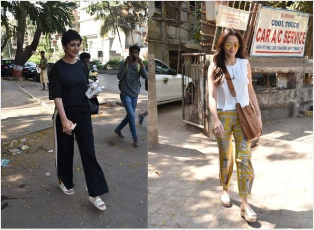 Sonali Bendre and Gayatri Oberoi at a salon. (Varinder Chawla)