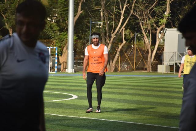 Ranbir Kapoor spotted playing football. (Varinder Chawla) Ranbir Kapoor spotted playing football. (Varinder Chawla)