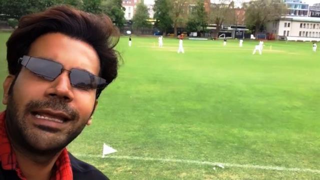 Rajkummar Rao enjoys a cricket match in London.