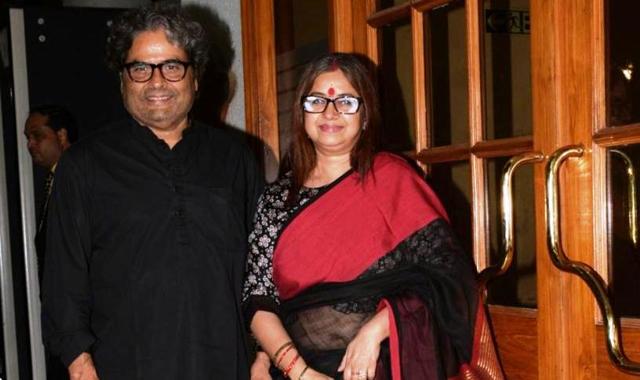 Director Vishal Bhardwaj with his wife-singer Rekha Bhardwaj at the birthday celebrations of actor Manoj Bajpayee, in Mumbai, on April 23, 2019. (IANS)
