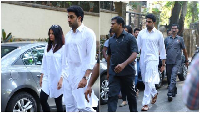 Aishwarya Rai and Abhishek Bachchan at Devgn residence. (Varinder Chawla)