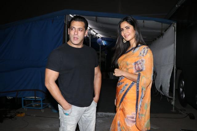 Salman Khan and Katrina Kaif at a Mumbai studio on May 25. (IANS) Salman Khan and Katrina Kaif at a Mumbai studio on May 25. (IANS)