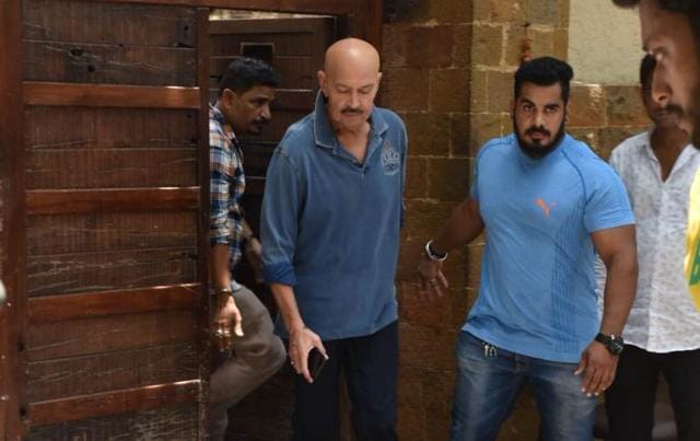 Rakesh Roshan at Ajay Devgn’s residence. (Varinder Chawla) Rakesh Roshan at Ajay Devgn’s residence. (Varinder Chawla)