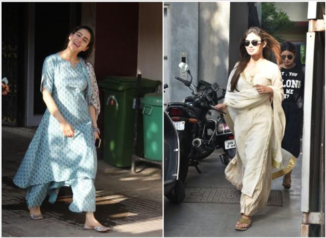 Sara Ali Khan and Mouni Roy seen in Mumbai.