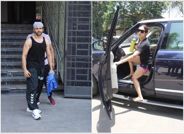 Kartik Aryan and Malaika Arora after gym.