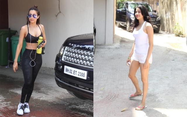 Malaika Arora and Janhvi Kapoor at the gym. (Varinder Chawla) Malaika Arora and Janhvi Kapoor at the gym. (Varinder Chawla)