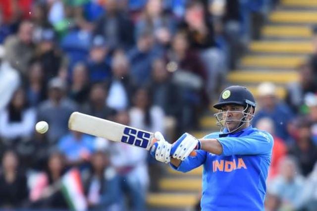 Mahendra Singh Dhoni misses the ball as he bats during the 2019 Cricket World Cup warm up match between Bangladesh v India at Sophia Gardens stadium in Cardiff, south Wales. (AFP) Mahendra Singh Dhoni misses the ball as he bats during the 2019 Cricket World Cup warm up match between Bangladesh v India at Sophia Gardens stadium in Cardiff, south Wales. (AFP)