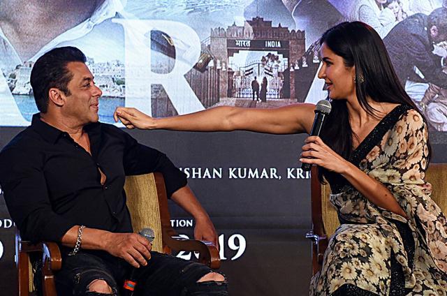 Salman Khan (L) and Katrina Kaif interact during Bharat promotions in Mumbai on May 17, 2019. (AFP) Salman Khan (L) and Katrina Kaif interact during Bharat promotions in Mumbai on May 17, 2019. (AFP)