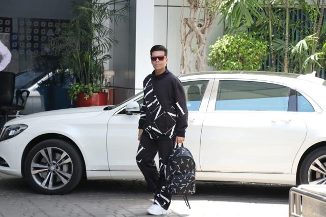 Karan Johar at Kalina airport. (Varinder Chawla) Karan Johar at Kalina airport. (Varinder Chawla)