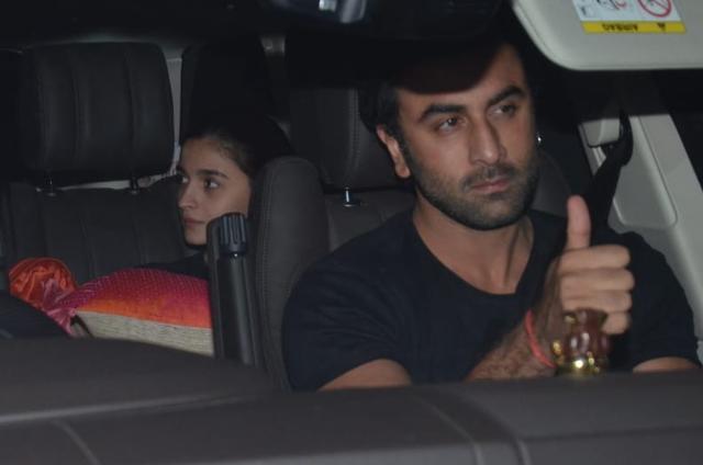 Alia Bhatt and Ranbir Kapoor seen arriving at Karan Johar’s house. (Varinder Chawla) Alia Bhatt and Ranbir Kapoor seen arriving at Karan Johar’s house. (Varinder Chawla)