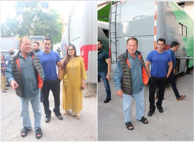 Salman Khan with his father and sister. (Varinder Chawla)