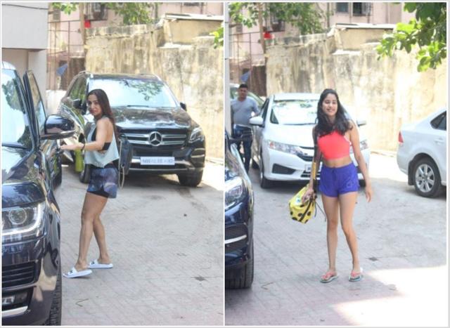 Malaika Arora and Janhvi Kapoor at the gym. (Varinder Chawla)
