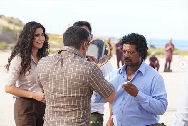 Katrina had shared some BTS pictures from Bharat sets.