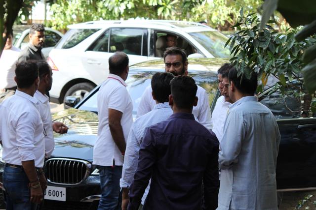 Ajay Devgn at a prayer meet of his father, late veteran action director Veeru Devgan, in Mumbai, on May 30. (IANS) Ajay Devgn at a prayer meet of his father, late veteran action director Veeru Devgan, in Mumbai, on May 30. (IANS)