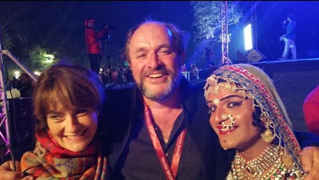 William Dalrymple at JLF with Olivia Dalrymple and Queen Harish.