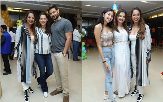 Kashmera Shah with guests at the bash. (Varinder Chawla)