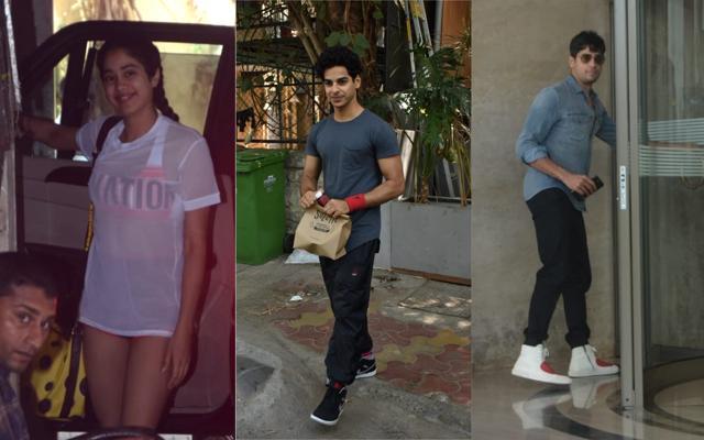 Janhvi Kapoor, Ishaan Khatter and Sidharth Malhotra spotted in Mumbai. (Varinder Chawla) Janhvi Kapoor, Ishaan Khatter and Sidharth Malhotra spotted in Mumbai. (Varinder Chawla)