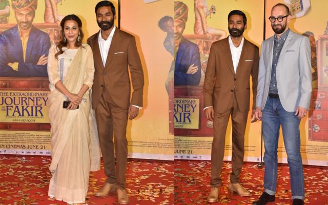 Dhanush with wife Aishwarya and director Ken Scott at the event. (Varinder Chawla) Dhanush with wife Aishwarya and director Ken Scott at the event. (Varinder Chawla)