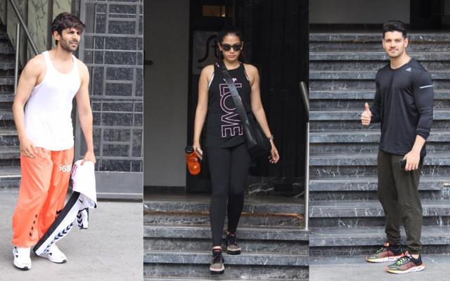 Kartik Aaryan, Mira Rajput and Sooraj Pancholi at a gym, (Varinder Chawla) Kartik Aaryan, Mira Rajput and Sooraj Pancholi at a gym, (Varinder Chawla)
