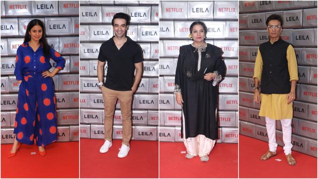 Rasika Dugal, Punit Malhotra, Shabana Azmi and Arif Zakaria at Leila premiere. (Varinder Chawla) Rasika Dugal, Punit Malhotra, Shabana Azmi and Arif Zakaria at Leila premiere. (Varinder Chawla)