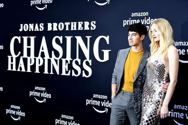 Joe Jonas and Sophie Turner attends the Premiere Of Amazon Prime Video's Chasing Happiness at Regency Bruin Theatre. (AFP) Joe Jonas and Sophie Turner attends the Premiere Of Amazon Prime Video's Chasing Happiness at Regency Bruin Theatre. (AFP)