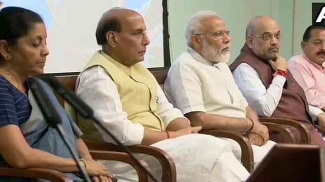 Union Ministers Rajnath Singh, Amit Shah, Nirmala Sitharaman and Dr. Jitendra Singh, were present at PM Modi’s meeting with Secretaries of Government of India. (ANI Photo) Union Ministers Rajnath Singh, Amit Shah, Nirmala Sitharaman and Dr. Jitendra Singh, were present at PM Modi’s meeting with Secretaries of Government of India. (ANI Photo)