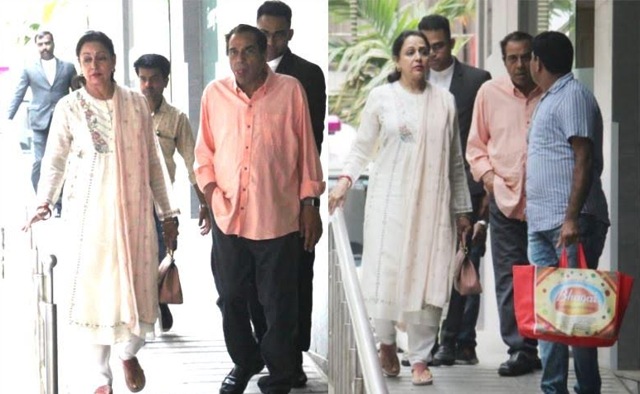 Hema Malini and Dharmendra visit daughter Esha Deol.
