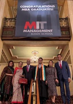 The Reddys with Keshav (fourth from left) at the graduation. (HT Photo)