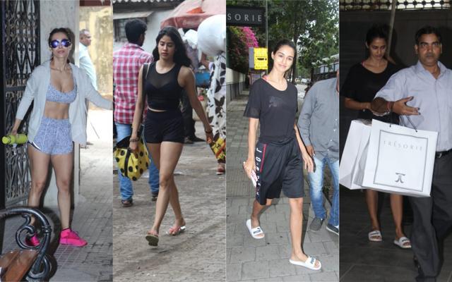 Malaika Arora, Janhvi Kapoor, Disha Patani spotted in Mumbai. (Varinder Chawla) Malaika Arora, Janhvi Kapoor, Disha Patani spotted in Mumbai. (Varinder Chawla)