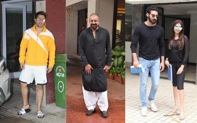 Varun Dhawan, Sanjay Dutt, Ahan Shetty and Tara Sutaria spotted in Mumbai. Varun Dhawan, Sanjay Dutt, Ahan Shetty and Tara Sutaria spotted in Mumbai.