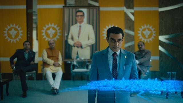 Joshiji looms in the background of Leila. (Netflix) Joshiji looms in the background of Leila. (Netflix)