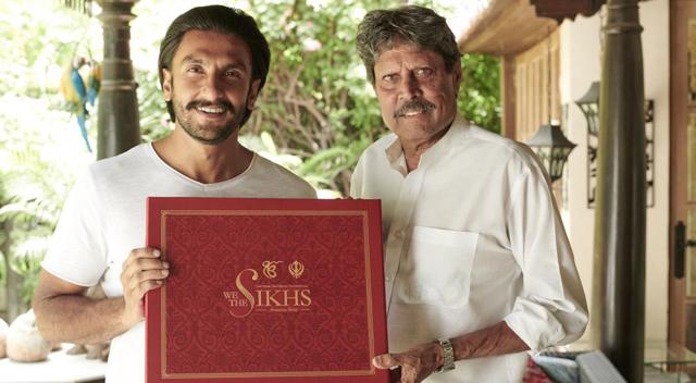 Ranveer Singh and Kapil Dev with the book, We the Sikhs Ranveer Singh and Kapil Dev with the book, We the Sikhs