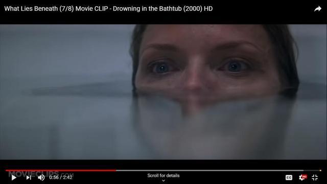 Michelle Pfeiffer tries to escape from the bath-tub. Michelle Pfeiffer tries to escape from the bath-tub.
