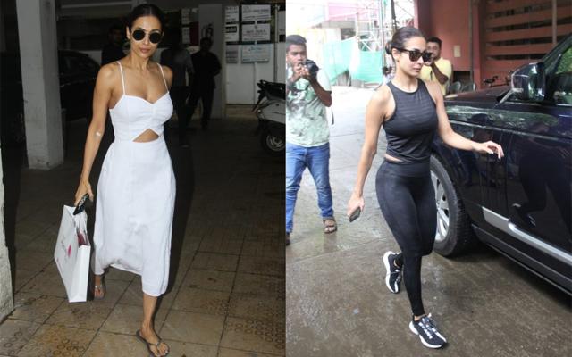 Malaika Arora at a clinic on Thursday and at a hospital on Friday. (Varinder Chawla) Malaika Arora at a clinic on Thursday and at a hospital on Friday. (Varinder Chawla)