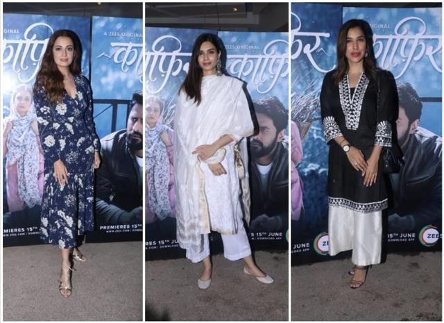 Dia Mirza, Diana Penty and Sopgie Choudry at the screening of Kaafir.