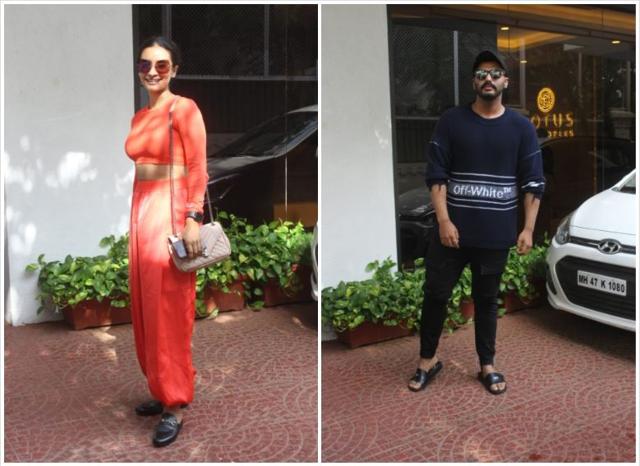 Patralekha and Arjun Kapoor seen in Mumbai.