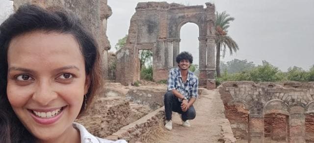 Bidita Bag with actor Mayur More at Musabagh in Lucknow and(above) at a school in Rajajipuram. (HT Photo) Bidita Bag with actor Mayur More at Musabagh in Lucknow and(above) at a school in Rajajipuram. (HT Photo)