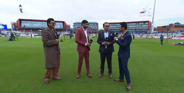 Ranveer and cricketing legends Sunil Gavaskar, Virender Sehwag, Harbhajan Singh, Brian Lara and Ramiz Raja. Ranveer and cricketing legends Sunil Gavaskar, Virender Sehwag, Harbhajan Singh, Brian Lara and Ramiz Raja.