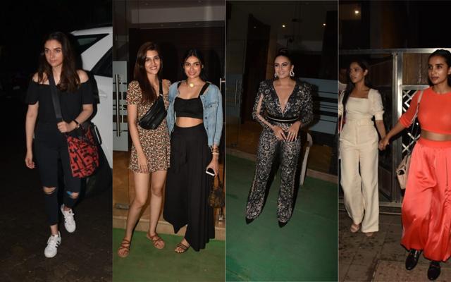 Aditi Rao, Huma Qureshi, Kriti Sanon and Tara Sutaria pose for shutterbugs. (Varinder Chawla) Aditi Rao, Huma Qureshi, Kriti Sanon and Tara Sutaria pose for shutterbugs. (Varinder Chawla)