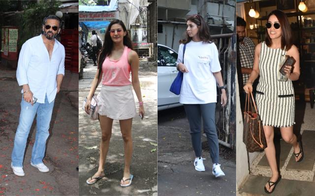 Suniel Shetty, Amyra Dastur, Shweta Bachchan and Yami Gautam spotted in Mumbai. (Varinder Chawla)