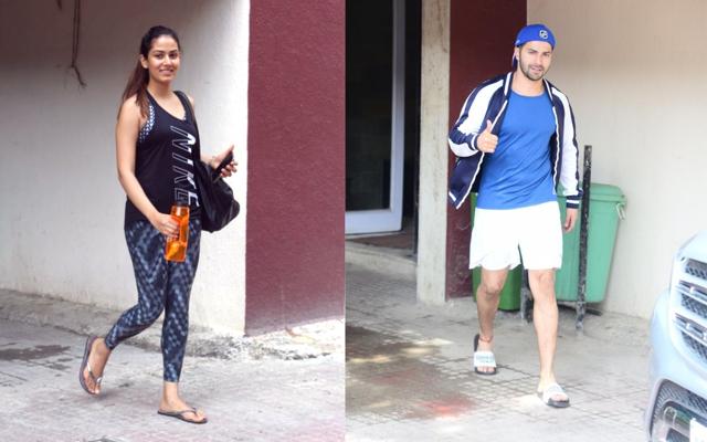Mira Rajput and Varun Dhawan post their pilates session. (Varinder Chawla)