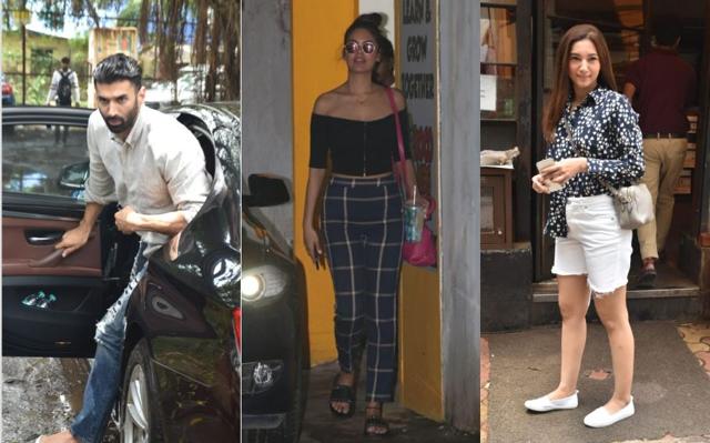 Aditya Roy Kapur, Esha Gupta and Gauahar Khan spotted in Mumbai. (Varinder Chawla)