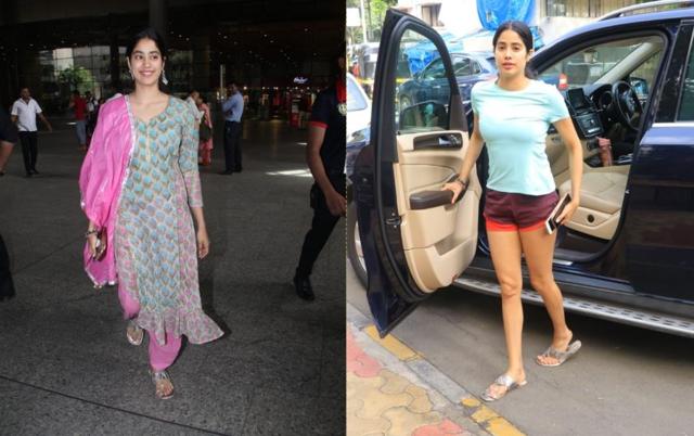 Janhvi Kapoor at airport and then at the gym. (Varinder Chawla)