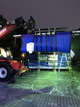 The pair’s tank being loaded onto a truck for a drive to a harbour. The pair’s tank being loaded onto a truck for a drive to a harbour.