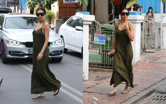 Malaika Arora at a salad restaurant in Bandra. Malaika Arora at a salad restaurant in Bandra.
