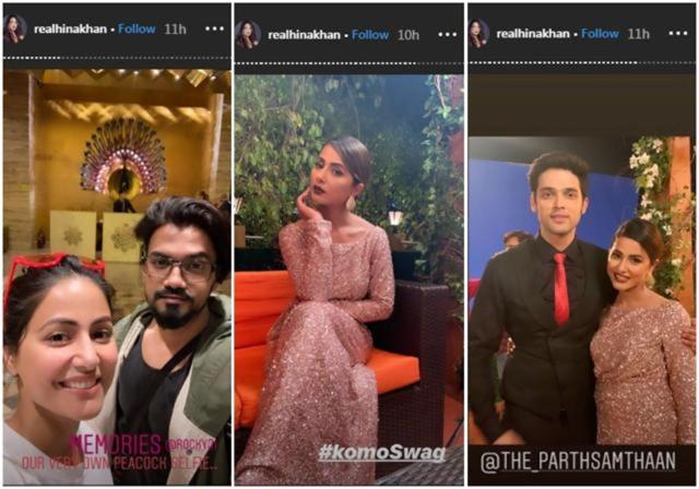 Hina shared pictures as she shot her “last episode”. (Instagram Stories) Hina shared pictures as she shot her “last episode”. (Instagram Stories)