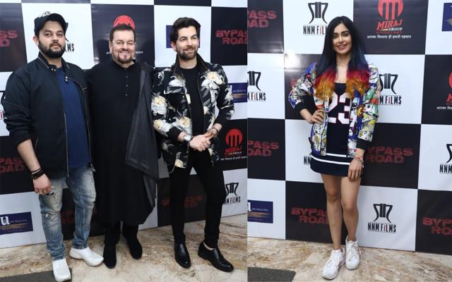 Naman, Nitin Mukesh, Neil Nitin Mukesh and Adah Sharma at Bypass Road wrap-up bash. (Varinder Chawla) Naman, Nitin Mukesh, Neil Nitin Mukesh and Adah Sharma at Bypass Road wrap-up bash. (Varinder Chawla)