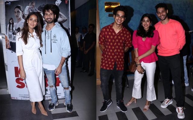 Shahid Kapoor and Kiara Advani, Ishaan Khatter, Janhvi Kapoor and Siddhant Chaturvedi at Kabir Singh screening. (Varinder Chawla) Shahid Kapoor and Kiara Advani, Ishaan Khatter, Janhvi Kapoor and Siddhant Chaturvedi at Kabir Singh screening. (Varinder Chawla)