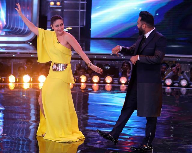 Kareena Kapoor Khan and choreographer Bosco Martis on the set of Dance India Dance Battle of the Champions in Mumbai on Thursday. Kareena Kapoor Khan and choreographer Bosco Martis on the set of Dance India Dance Battle of the Champions in Mumbai on Thursday.