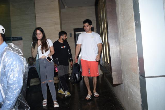 Varun Dhawan's brother Rohit Dhawan and her girlfriend Natasha Dalal seen at the actor's office at Juhu, Mumbai on June 14. (IANS) Varun Dhawan's brother Rohit Dhawan and her girlfriend Natasha Dalal seen at the actor's office at Juhu, Mumbai on June 14. (IANS)